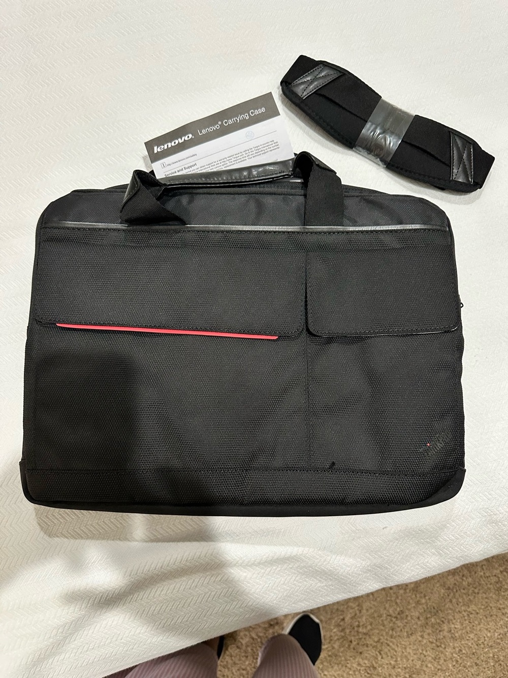 Black ThinkPad 12x16 Laptop Briefcase with Subtle red Accent